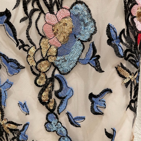 NWT Alexia Admor Embroidered fit and flare Sequin Formal Wedding Dress Size 10 - Picture 7 of 16